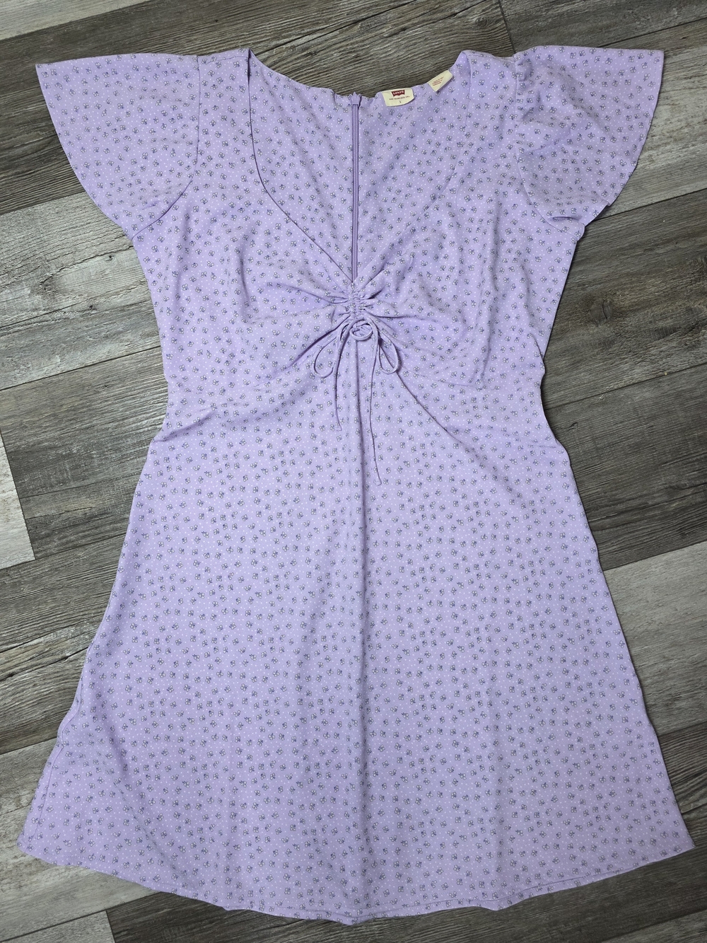 Levi's Mini Skylar Floral AOP Flutter Sleeve Dress Size Lg